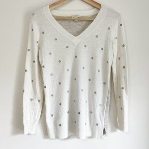 J. Crew | Polka Dot Sweater | Grey & White | S